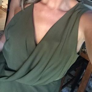 Olive green cocktail dress